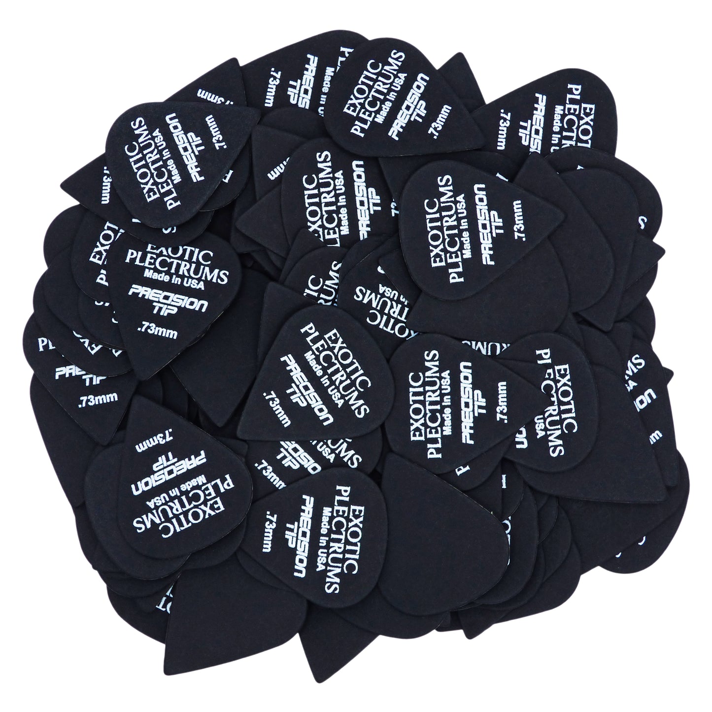 Exotic Plectrums Delrin Black Guitar Or Bass Pick - 0.73 mm Medium Gauge - Premium Made In USA - Extra Sharp 351 Precision Tip Shape