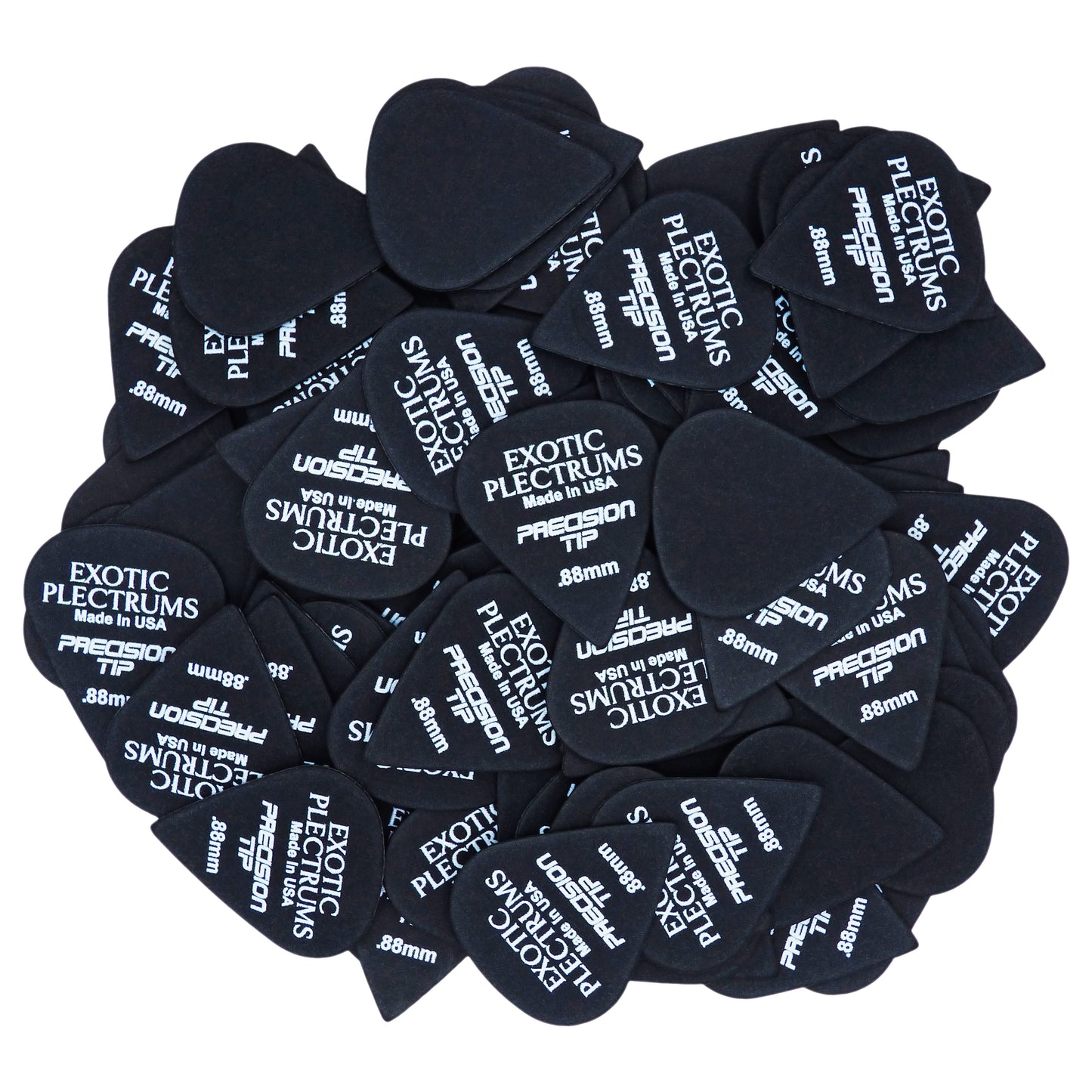 Exotic Plectrums Delrin Black Guitar Or Bass Pick - 0.88 mm Medium Heavy Gauge - Premium Made In USA - Extra Sharp 351 Precision Tip Shape