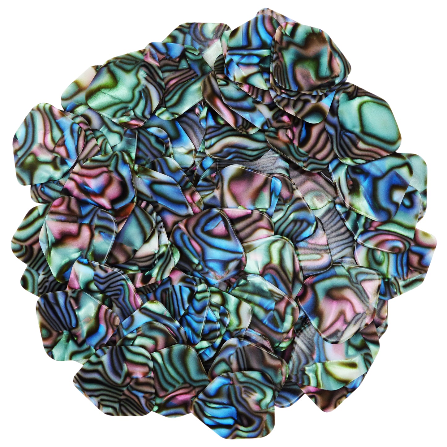 Celluloid Abalone Guitar Or Bass Pick - 0.96 mm Heavy Gauge - 330 Medium Home Plate Shape