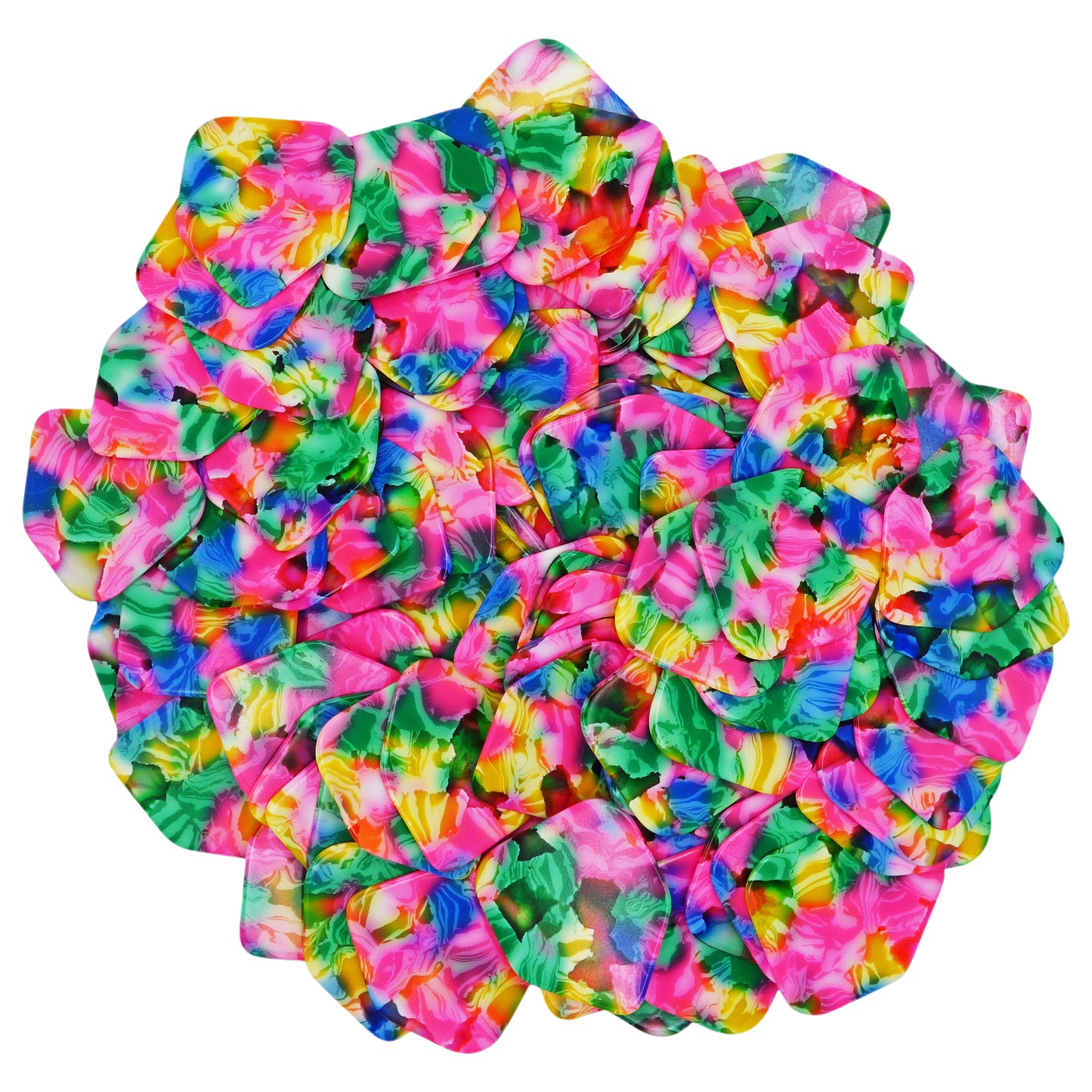 Celluloid Tie Dye Guitar Or Bass Pick - 0.96 mm Heavy Gauge - 330 Medium Home Plate Shape