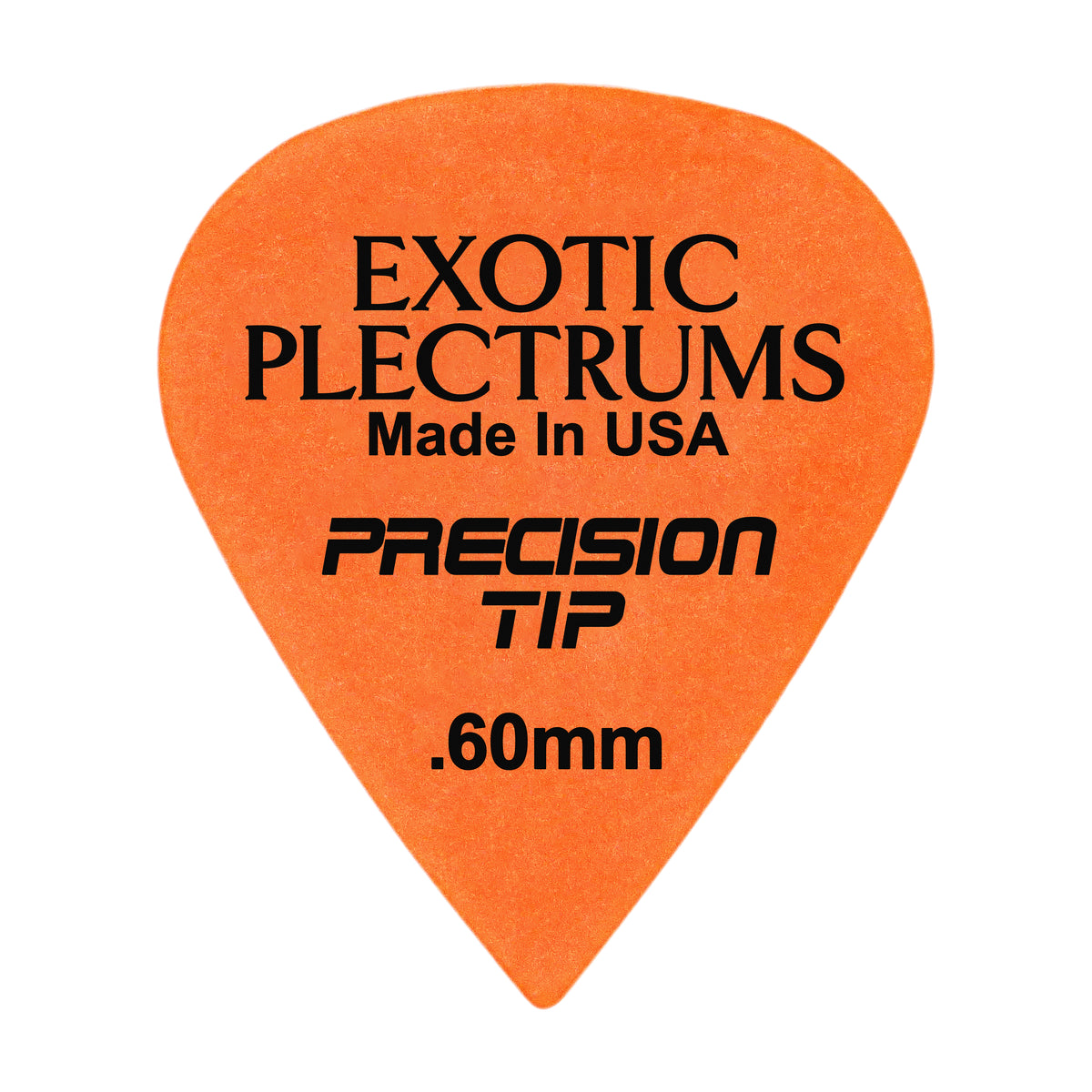 Exotic Plectrums Delrin Orange Guitar Or Bass Pick - 0.60 mm Medium Light Gauge - Premium Made In USA - Extra Sharp 351 Precision Tip Shape