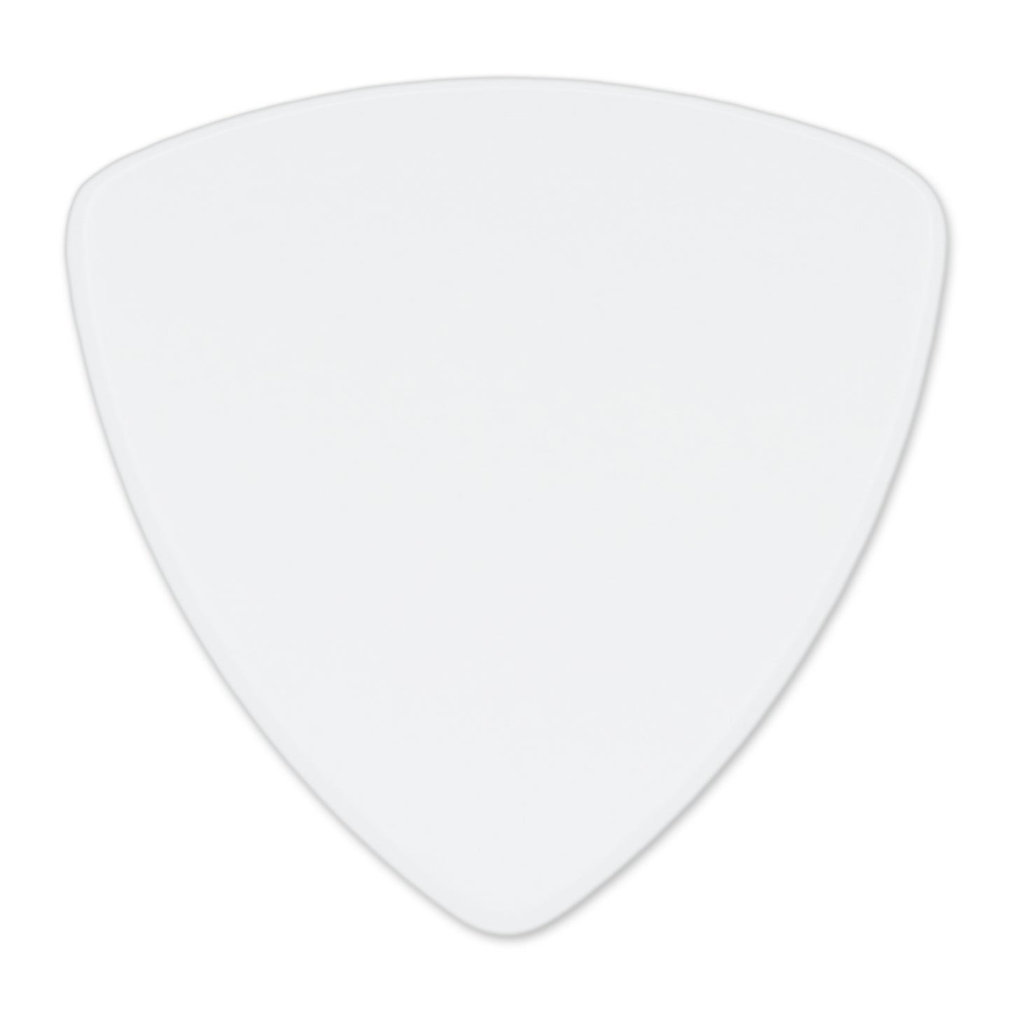 Celluloid White Guitar Or Bass Pick - 0.71 mm Medium Gauge - 346 Rounded Triangle Shape