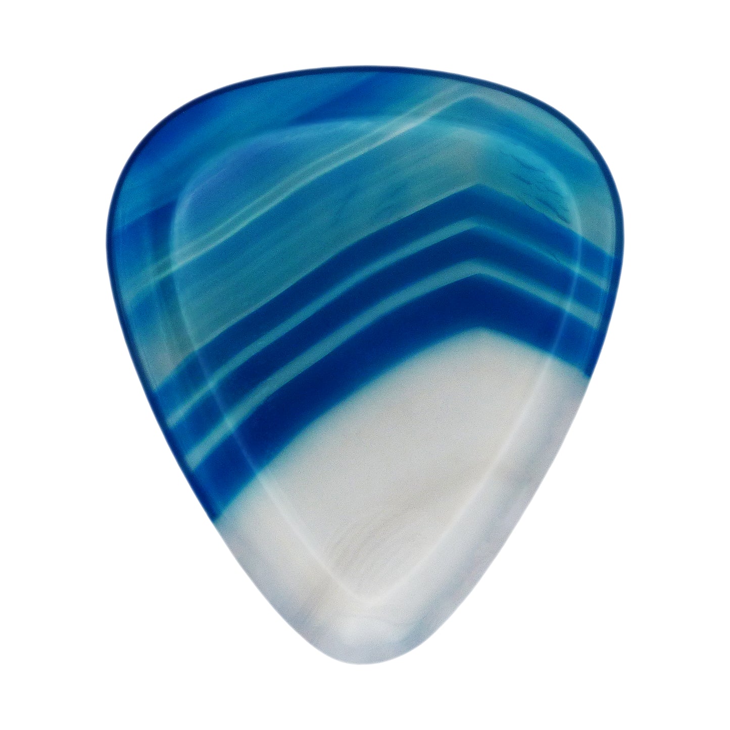 Blue Lace Agate Stone Guitar Or Bass Pick - 3.0 mm Ultra Heavy Gauge - 351 Shape - Specialty Handmade Gemstone Exotic Plectrum