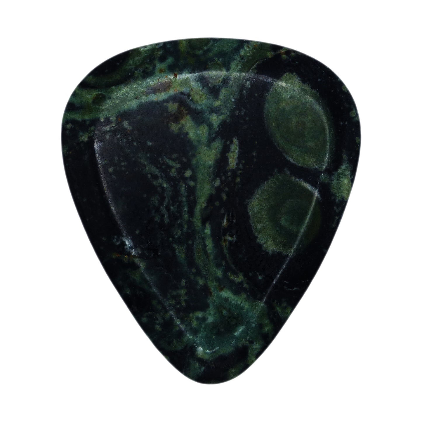 Crocodile Jasper Stone Guitar Or Bass Pick - 3.0 mm Ultra Heavy Gauge - 351 Shape - Specialty Handmade Gemstone Exotic Plectrum