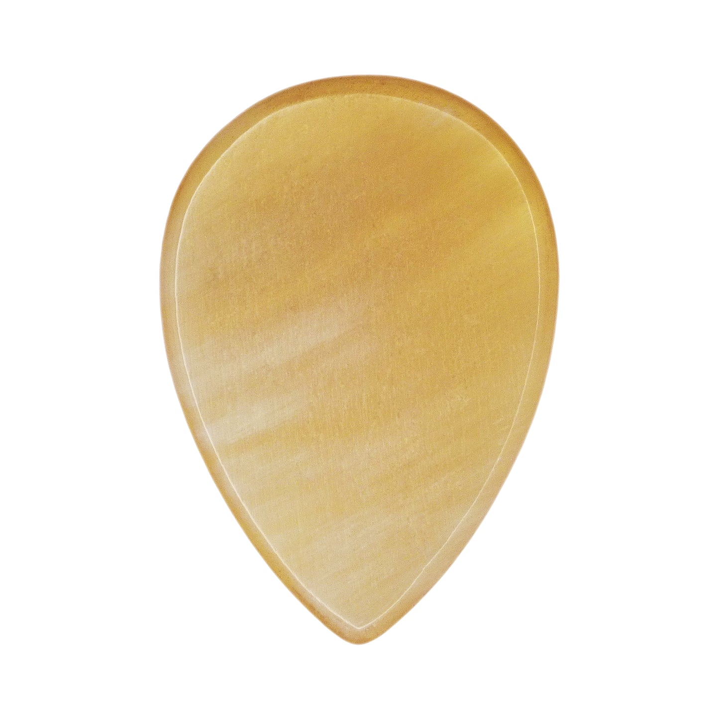 White Buffalo Horn Guitar Or Bass Pick - 1.5 mm Ultra Heavy Gauge - 358 Small Teardrop Shape - Polished Finish Handmade Specialty Exotic Plectrum
