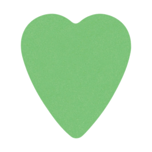 Delrin Green Guitar Or Bass Pick - 0.88 mm Medium Heavy Gauge - Premium Made In USA - 323 Heart Shape