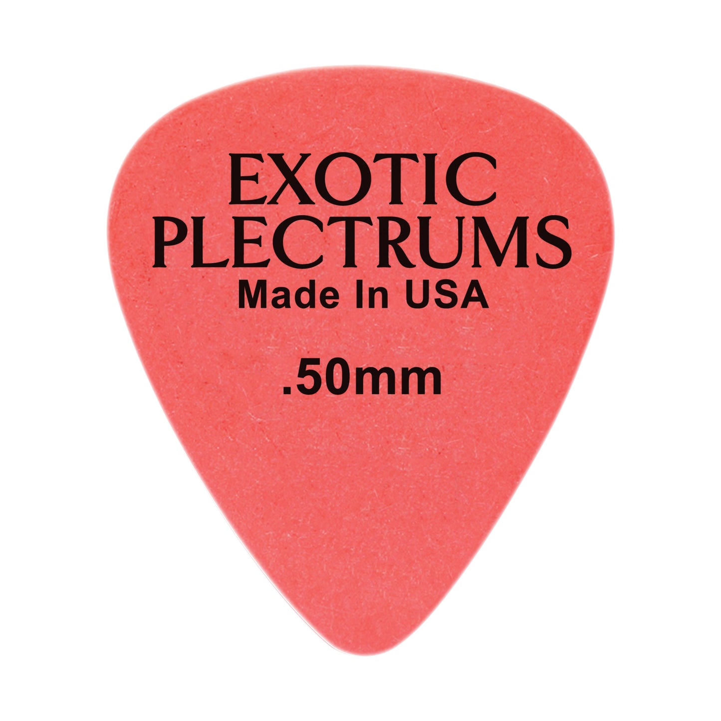 Exotic Plectrums Delrin Red Guitar Or Bass Pick - 0.50 mm Light Gauge - Premium Made In USA - 351 Shape