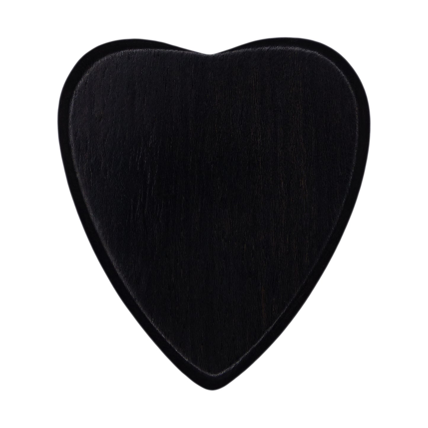 Ebony Wood Guitar Or Bass Pick - 1.5 mm Ultra Heavy Gauge - 323 Heart Shape - Natural Finish Handmade Specialty Exotic Plectrum