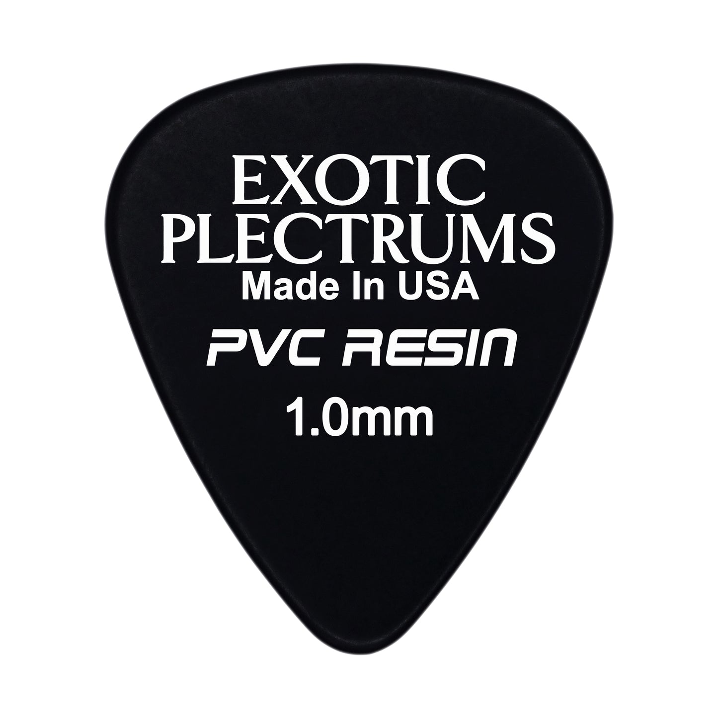 Exotic Plectrums PVC Resin Black Guitar Or Bass Pick - 1.0 mm Heavy Gauge - Premium Made In USA - 351 Shape