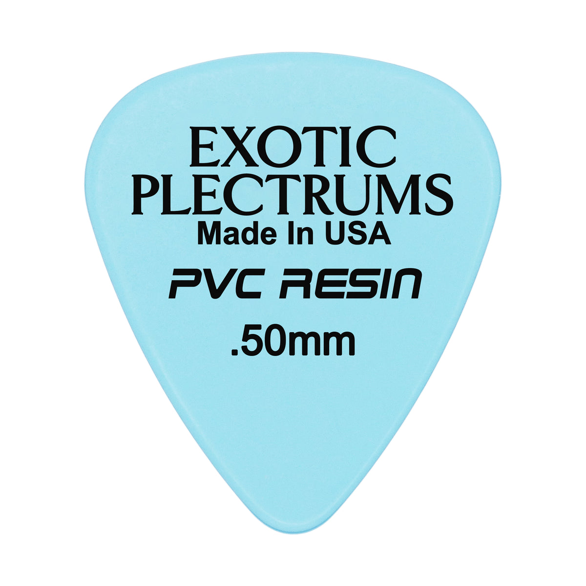 Exotic Plectrums PVC Resin Light Blue Guitar Or Bass Pick - 0.50 mm Light Gauge - Premium Made In USA - 351 Shape