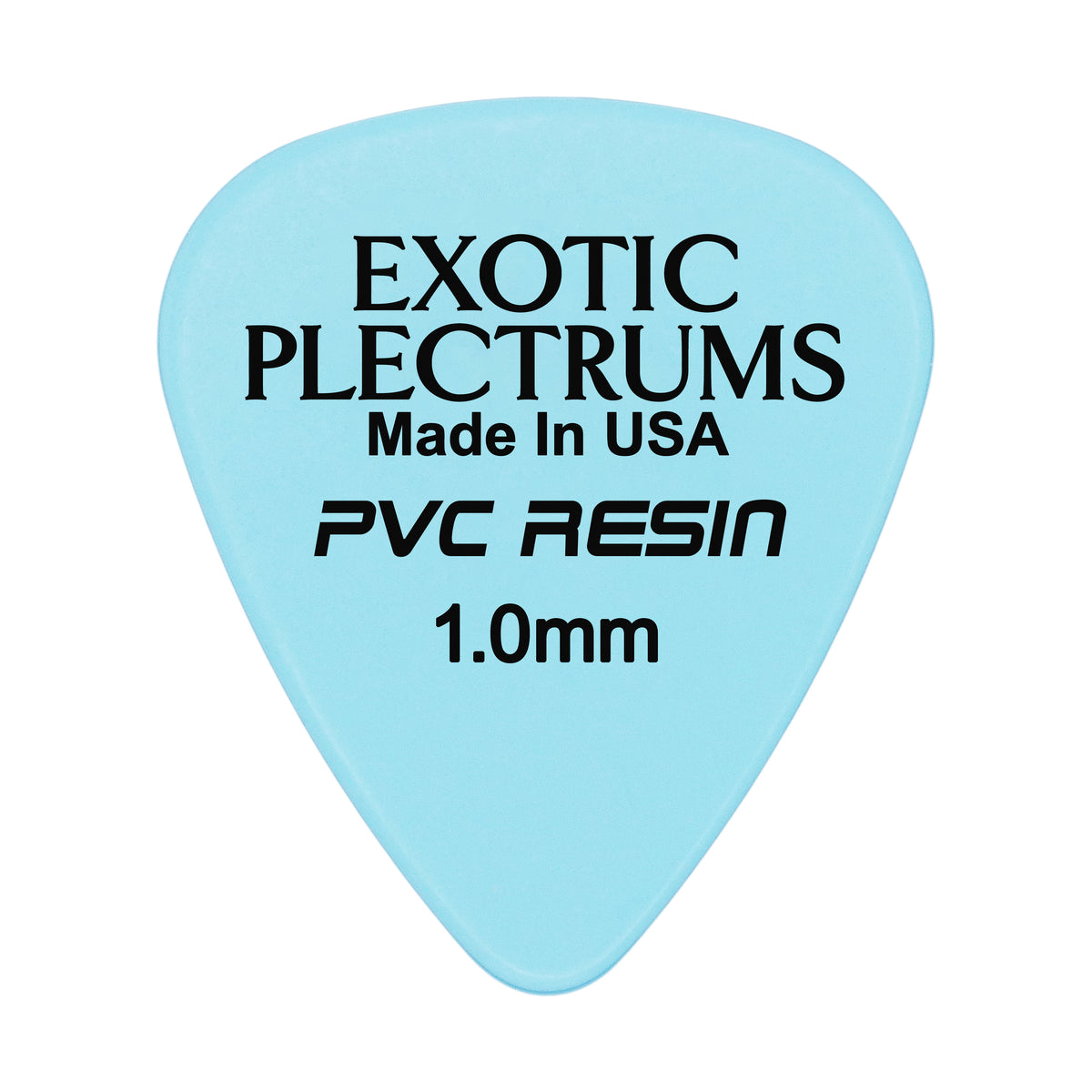 Exotic Plectrums PVC Resin Light Blue Guitar Or Bass Pick - 1.0 mm Heavy Gauge - Premium Made In USA - 351 Shape