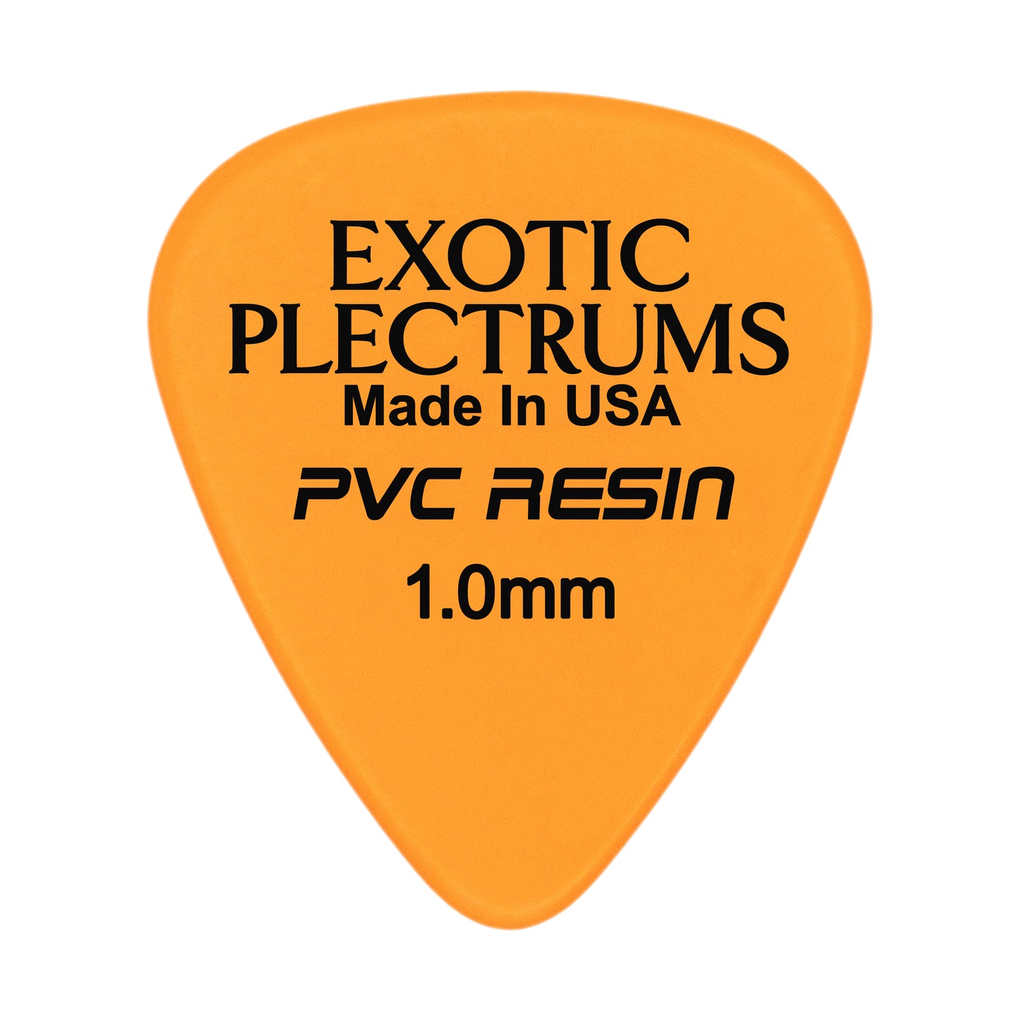 Exotic Plectrums PVC Resin Orange Guitar Or Bass Pick - 1.0 mm Heavy Gauge - Premium Made In USA - 351 Shape