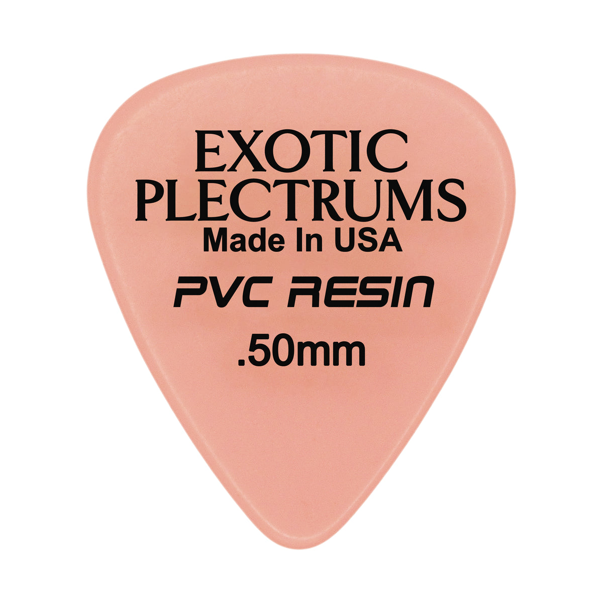 Exotic Plectrums PVC Resin Pink Guitar Or Bass Pick - 0.50 mm Light Gauge - Premium Made In USA - 351 Shape