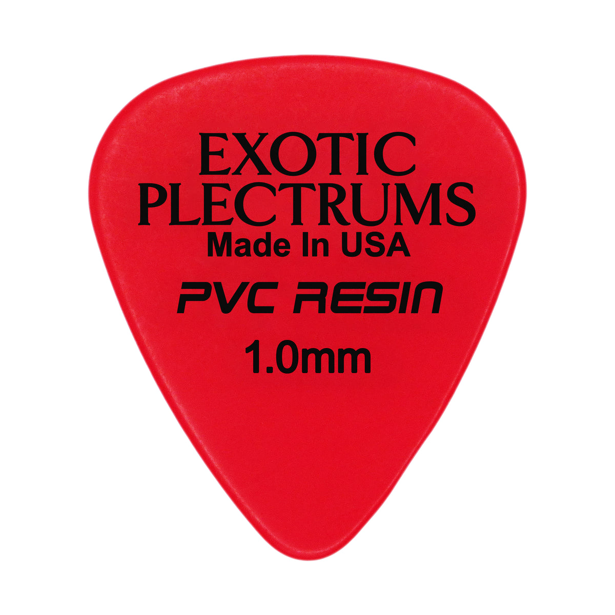 Exotic Plectrums PVC Resin Red Guitar Or Bass Pick - 1.0 mm Heavy Gauge - Premium Made In USA - 351 Shape