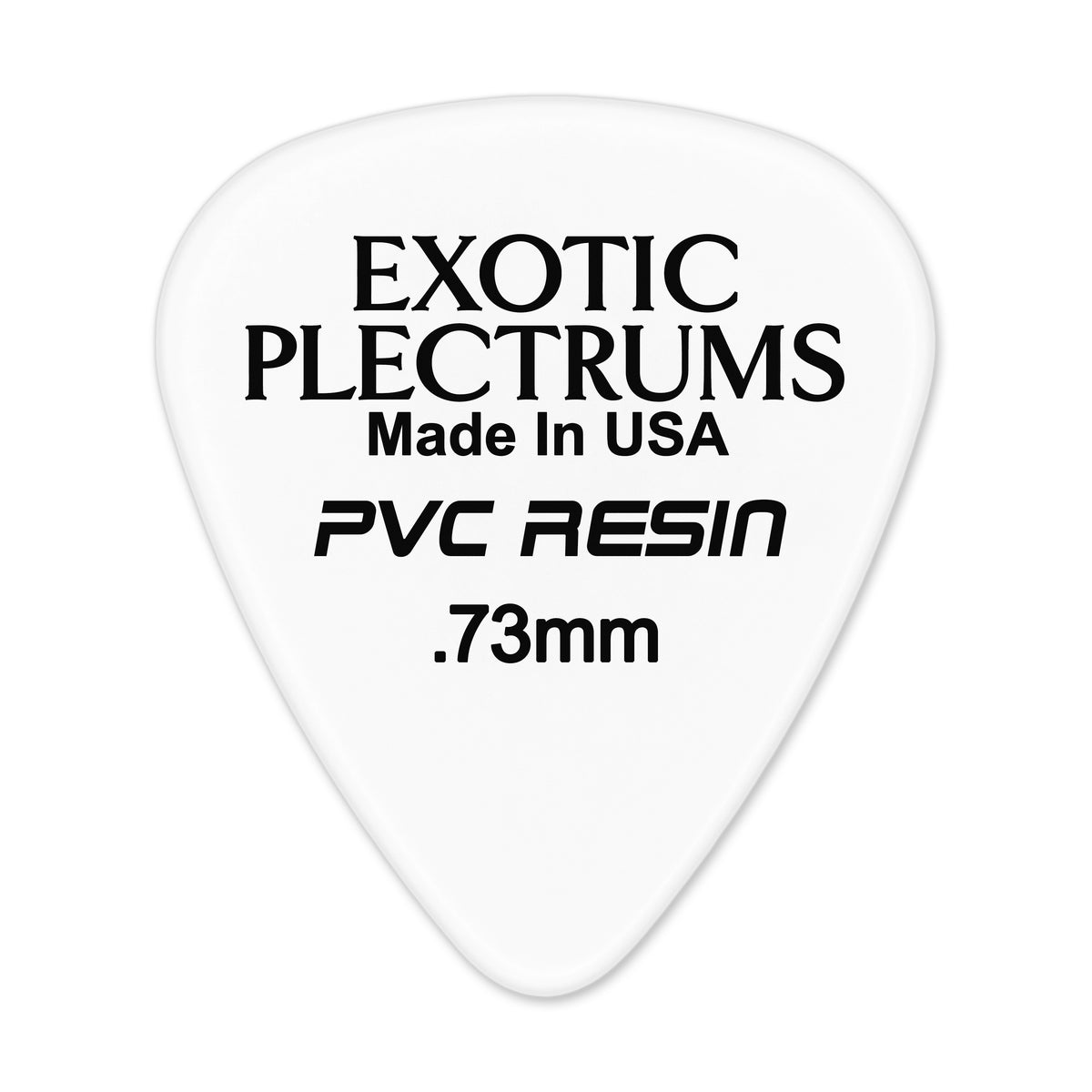 Exotic Plectrums PVC Resin White Guitar Or Bass Pick - 0.73 mm Medium Gauge - Premium Made In USA - 351 Shape