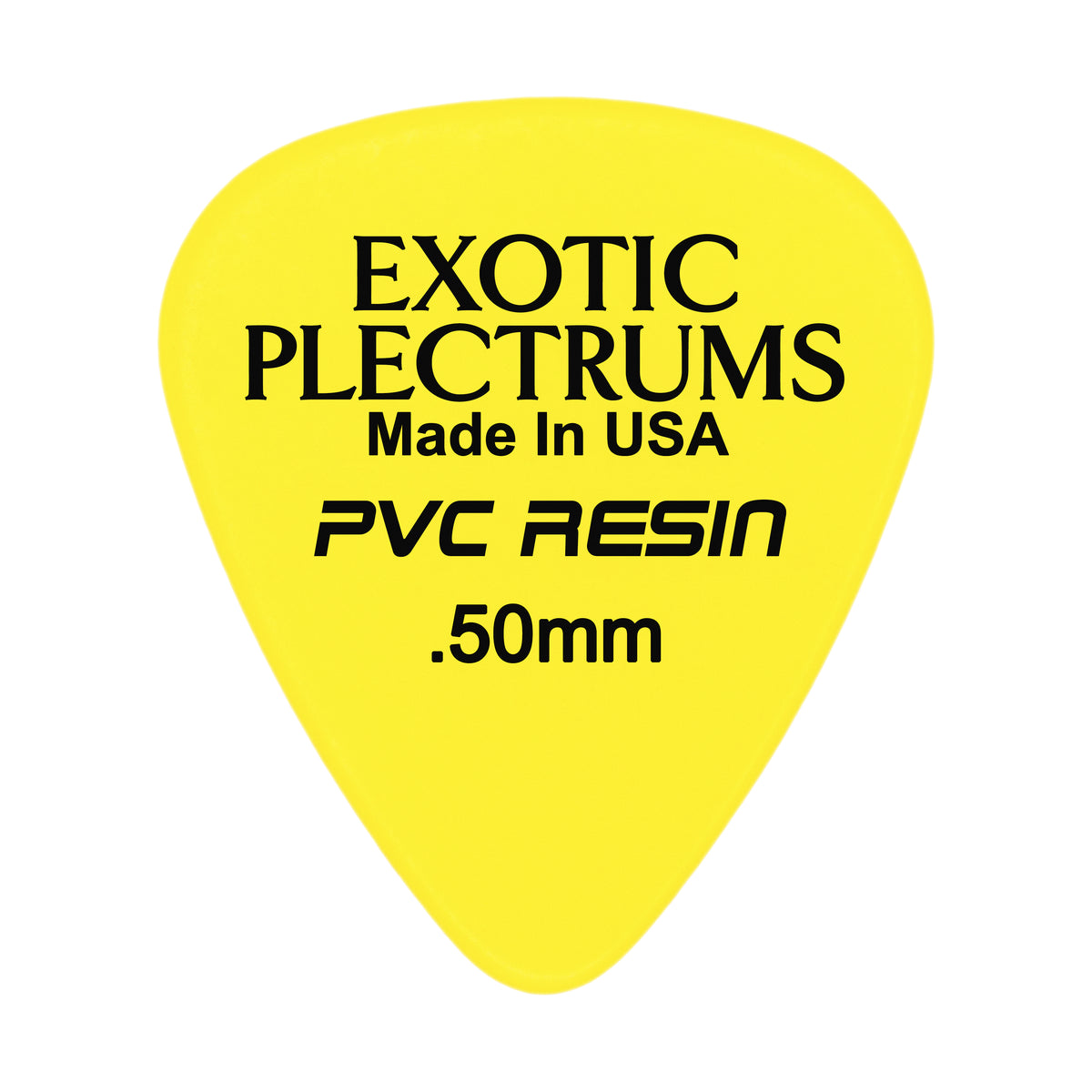 Exotic Plectrums PVC Resin Yellow Guitar Or Bass Pick - 0.50 mm Light Gauge - Premium Made In USA - 351 Shape