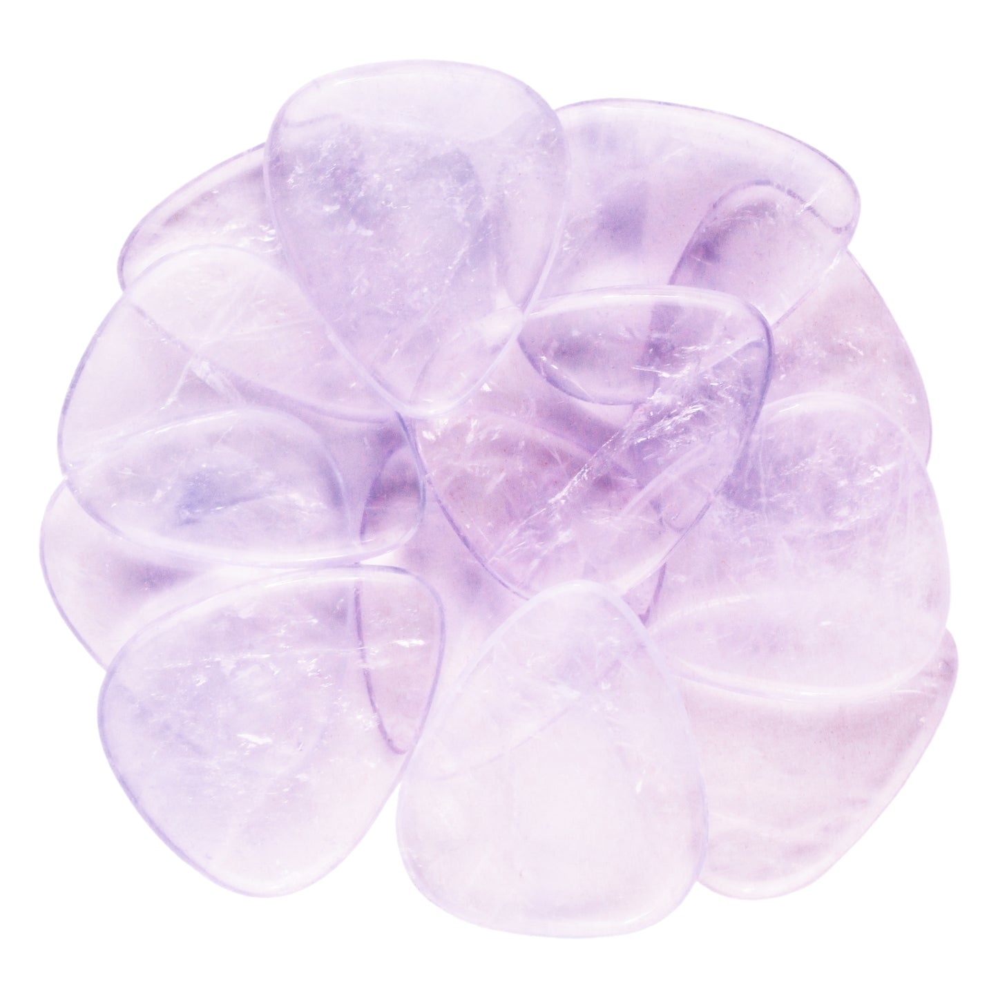 Light Amethyst Stone Guitar Or Bass Pick - 3.0 mm Ultra Heavy Gauge - 351 Shape - Specialty Handmade Gemstone Exotic Plectrum