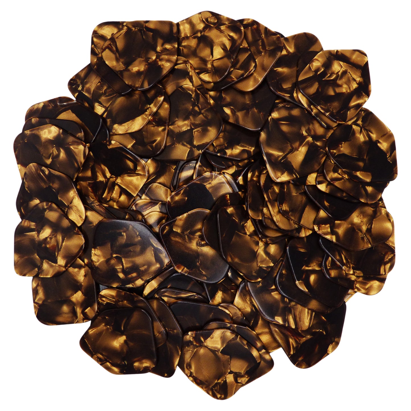 Celluloid Brown Pearl Guitar Or Bass Pick - 0.96 mm Heavy Gauge - 330 Medium Home Plate Shape
