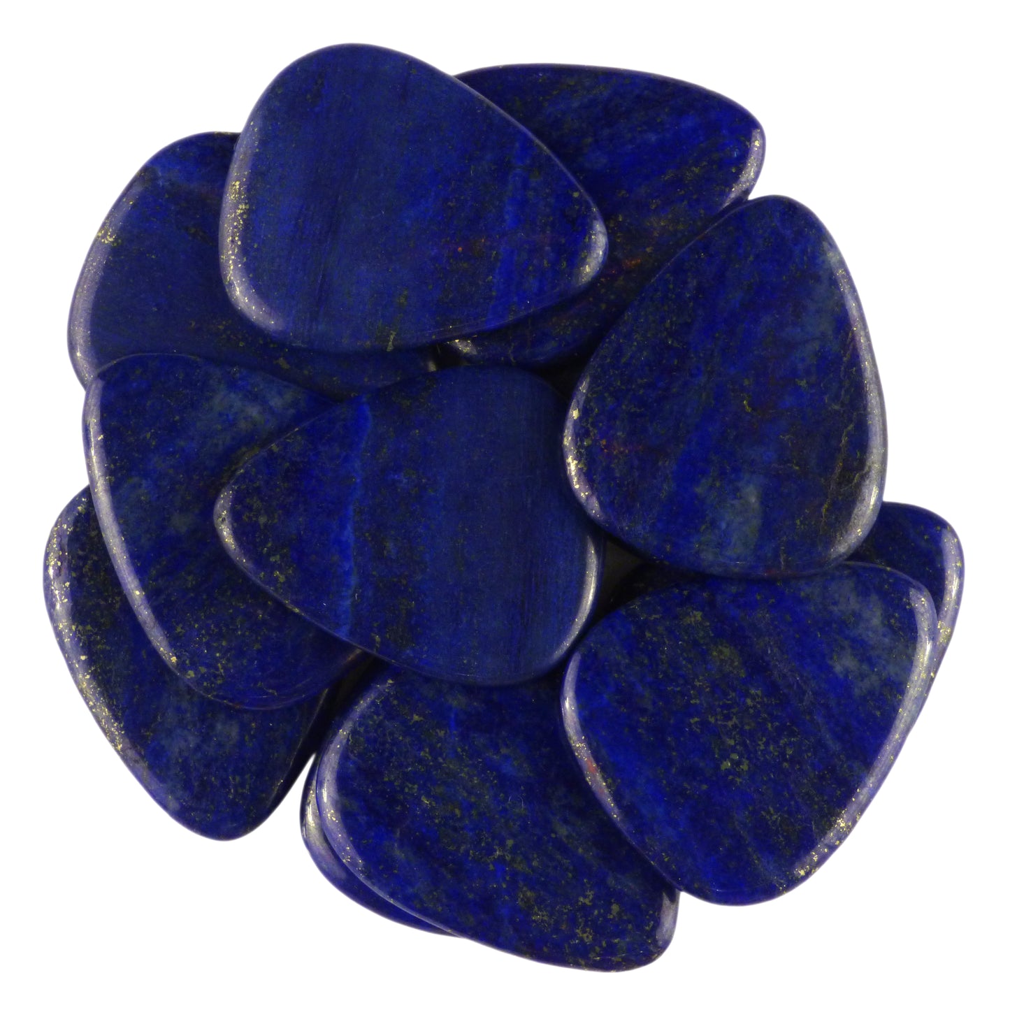 Lapis Lazuli Stone Guitar Or Bass Pick - 3.0 mm Ultra Heavy Gauge - 351 Shape - Specialty Handmade Gemstone Exotic Plectrum