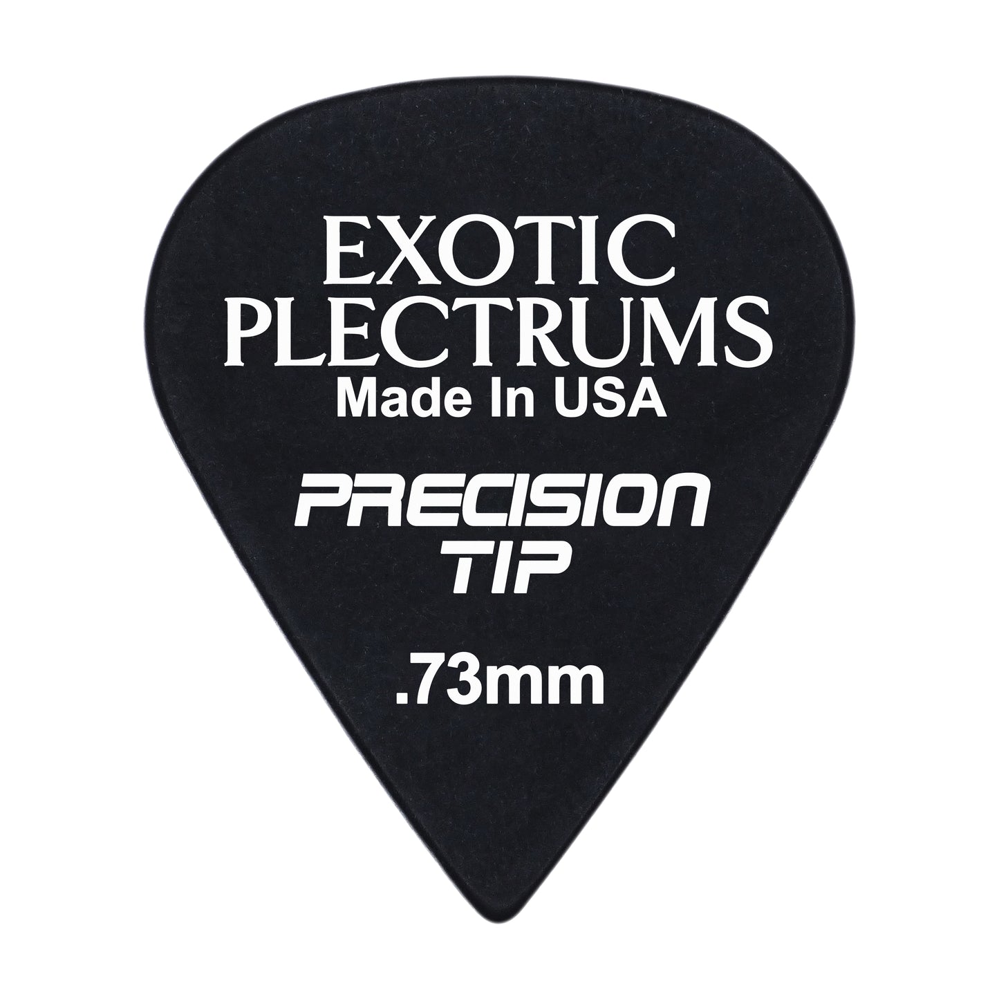 Exotic Plectrums Delrin Black Guitar Or Bass Pick - 0.73 mm Medium Gauge - Premium Made In USA - Extra Sharp 351 Precision Tip Shape