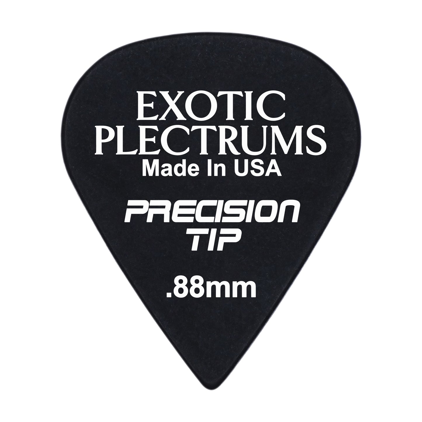 Exotic Plectrums Delrin Black Guitar Or Bass Pick - 0.88 mm Medium Heavy Gauge - Premium Made In USA - Extra Sharp 351 Precision Tip Shape