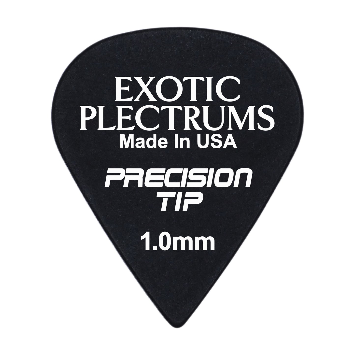 Exotic Plectrums Delrin Black Guitar Or Bass Pick - 1.0 mm Heavy Gauge - Premium Made In USA - Extra Sharp 351 Precision Tip Shape