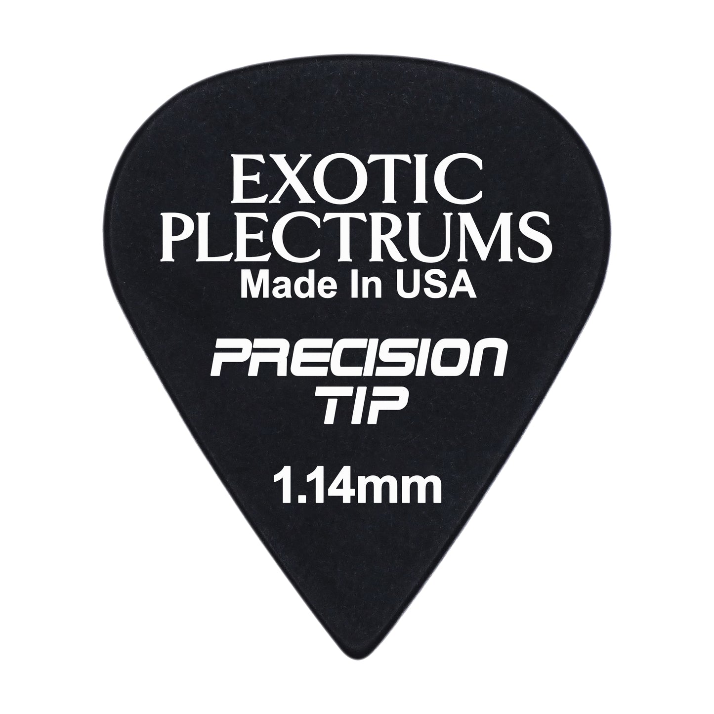 Exotic Plectrums Delrin Black Guitar Or Bass Pick - 1.14 mm Extra Heavy Gauge - Premium Made In USA - Extra Sharp 351 Precision Tip Shape