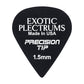 Exotic Plectrums Delrin Black Guitar Or Bass Pick - 1.5 mm Ultra Heavy Gauge - Premium Made In USA - Extra Sharp 351 Precision Tip Shape