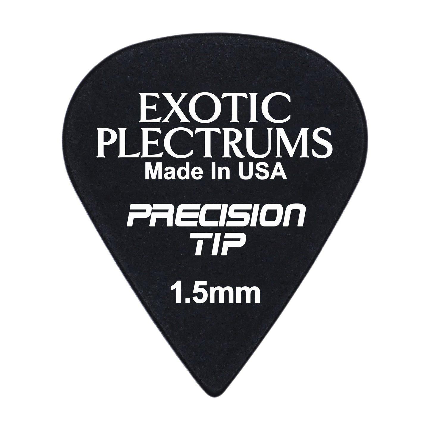 Exotic Plectrums Delrin Black Guitar Or Bass Pick - 1.5 mm Ultra Heavy Gauge - Premium Made In USA - Extra Sharp 351 Precision Tip Shape