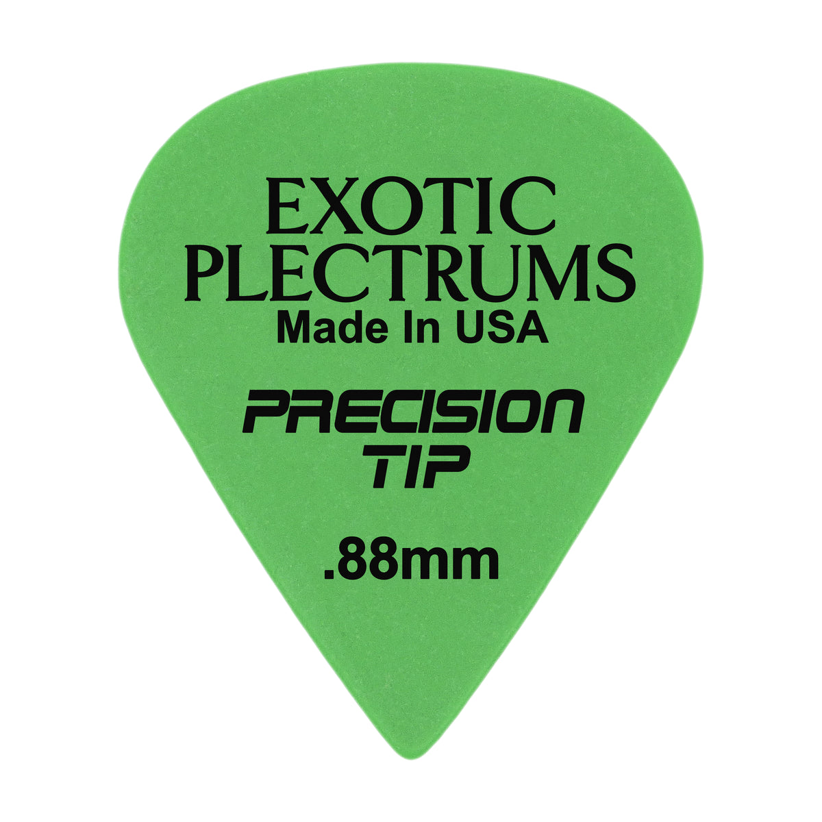 Exotic Plectrums Delrin Green Guitar Or Bass Pick - 0.88 mm Medium Heavy Gauge - Premium Made In USA - Extra Sharp 351 Precision Tip Shape