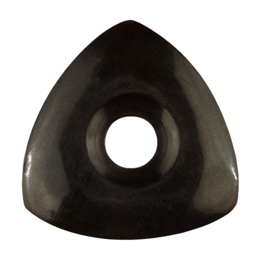 Black Buffalo Horn Guitar Or Bass Pick - 4.0 mm Ultra Heavy Gauge - 346 Contoured Triangle With Grip Hole Shape - Polished Finish Handmade Specialty Exotic Plectrum