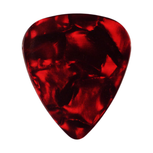 Celluloid Red Pearl Guitar Or Bass Pick - 0.46 mm Light Gauge - 351 Shape