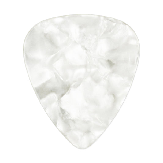 Celluloid White Pearl Guitar Or Bass Pick - 1.2 mm Extra Heavy Gauge - 351 Shape