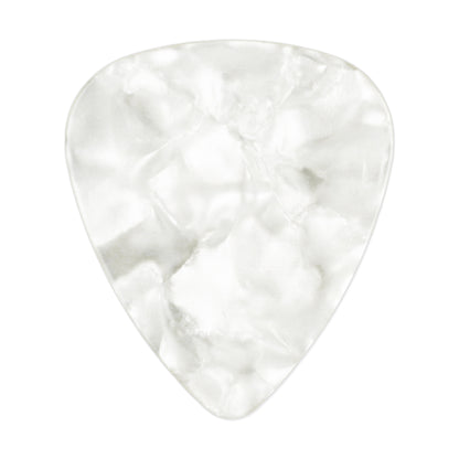 Celluloid White Pearl Guitar Or Bass Pick - 0.71 mm Medium Gauge - 351 Shape