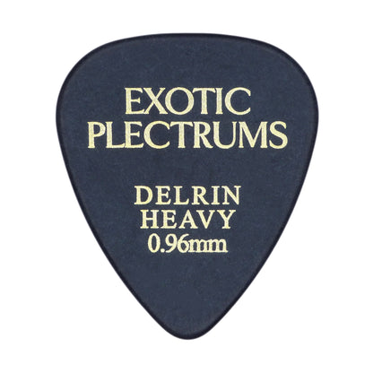 Exotic Plectrums Delrin Black Guitar Or Bass Pick - 0.96 mm Heavy Gauge - 351 Shape