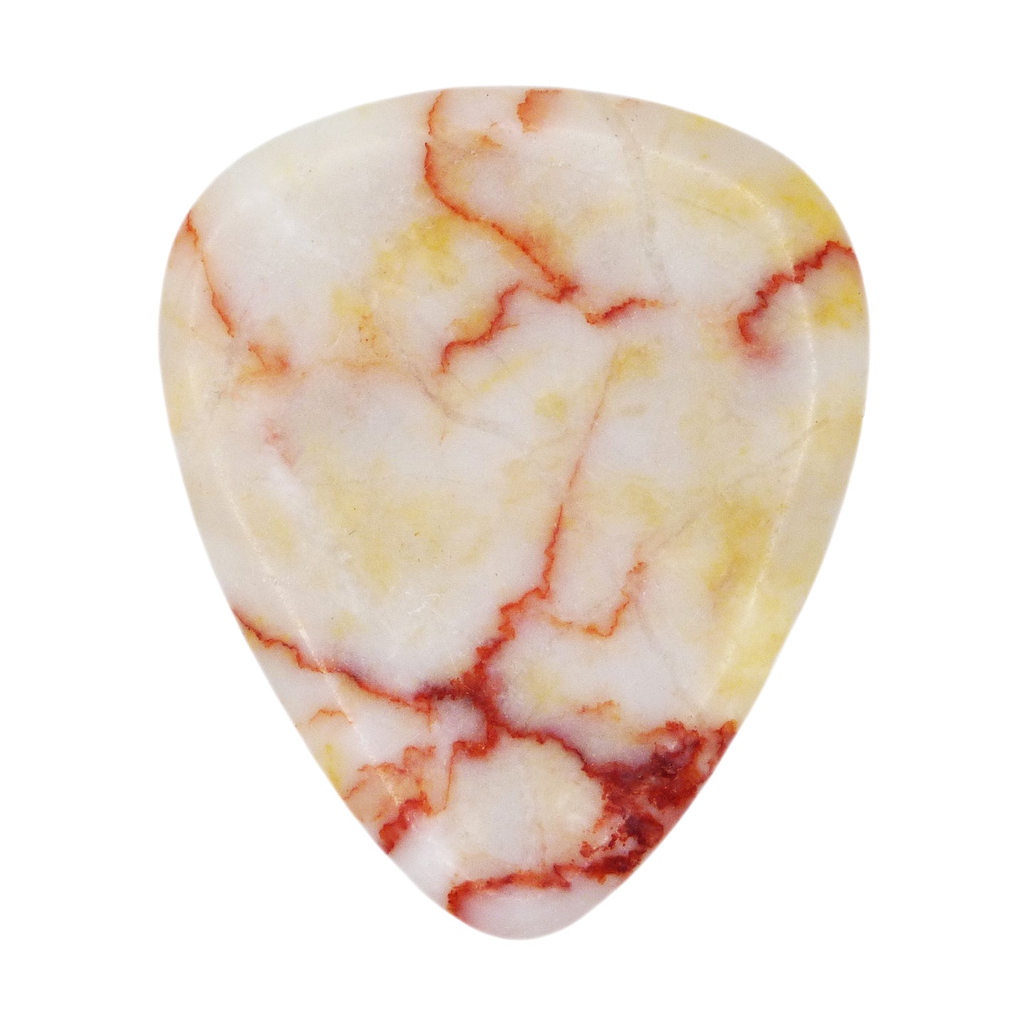 Red Picasso Jasper Stone Guitar Or Bass Pick - 3.0 mm Ultra Heavy Gauge - 351 Shape - Specialty Handmade Gemstone Exotic Plectrum