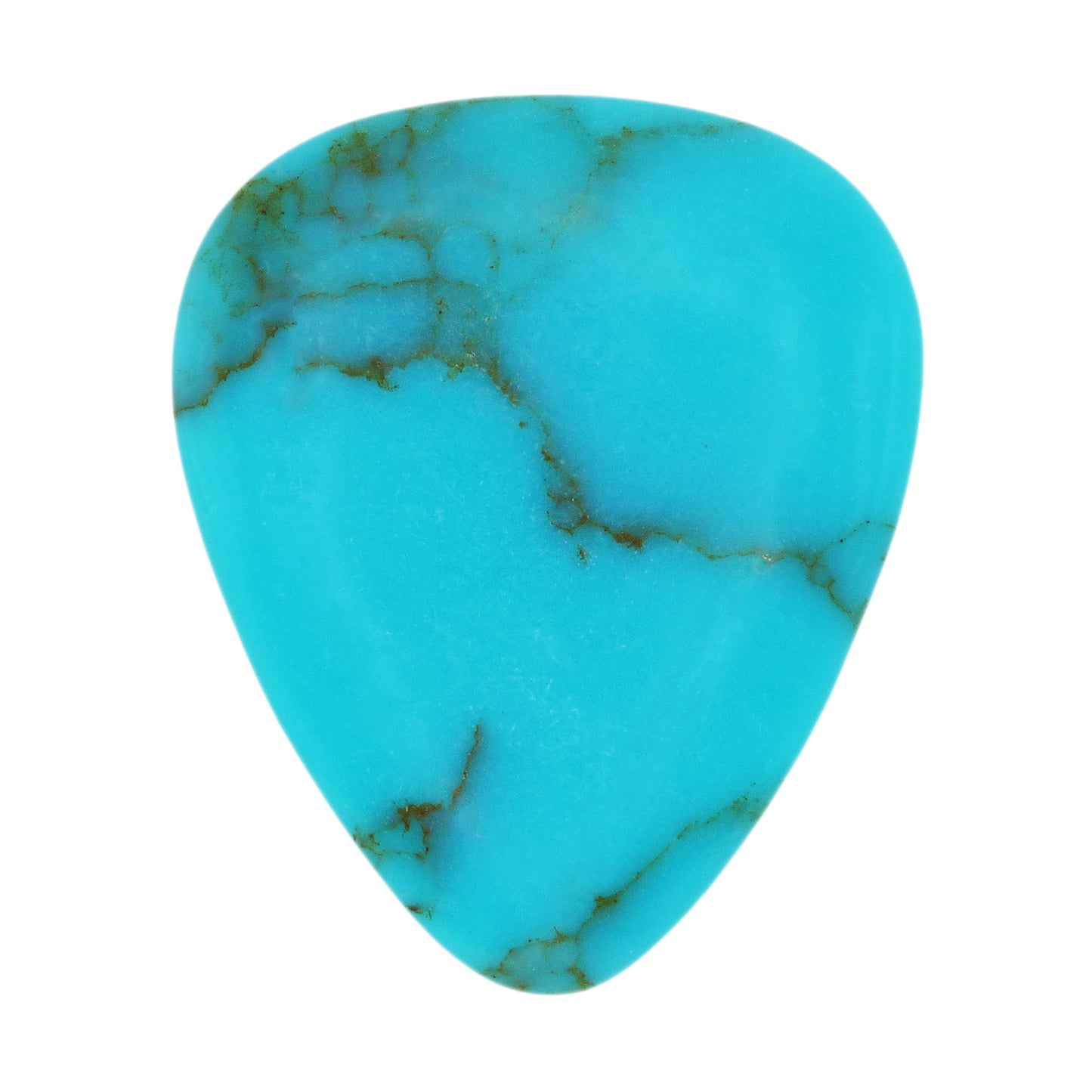 Golden Line Turquoise Stone Guitar Or Bass Pick - 3.0 mm Ultra Heavy Gauge - 351 Shape - Specialty Handmade Stone Exotic Plectrum