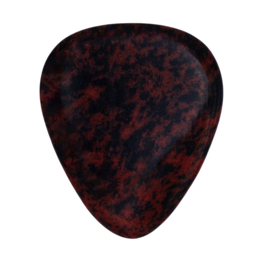 Mahogany Obsidian Volcanic Glass Stone Guitar Pick - 3.0 mm Ultra Heavy Gauge - 351 Shape - Specialty Handmade Gemstone Exotic Plectrum