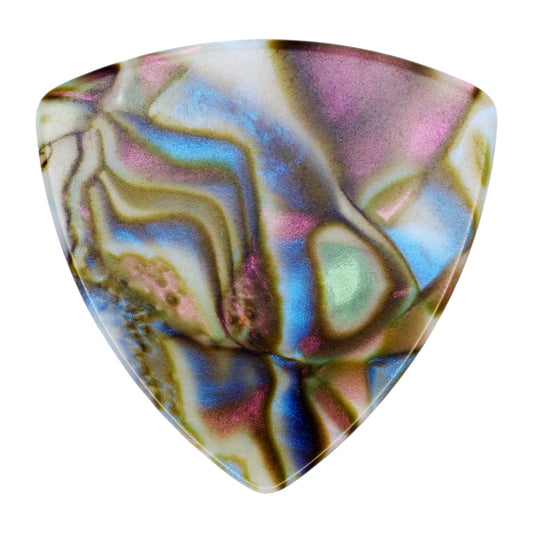 Celluloid Abalone Guitar Or Bass Pick - 0.71 mm Medium Gauge - 346 Rounded Triangle Shape