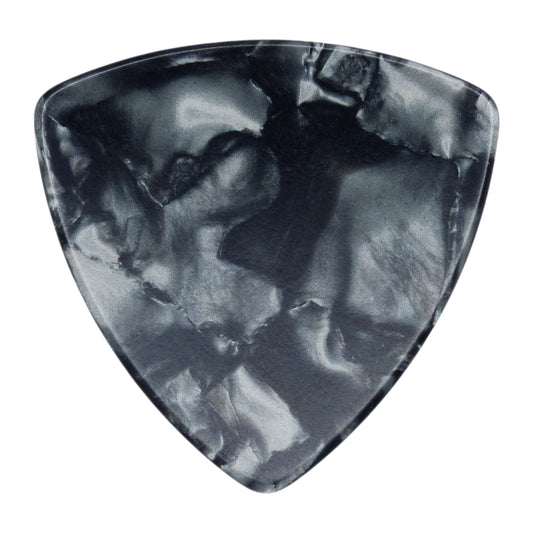 Celluloid Black Pearl Guitar Or Bass Pick - 0.71 mm Medium Gauge - 346 Rounded Triangle Shape