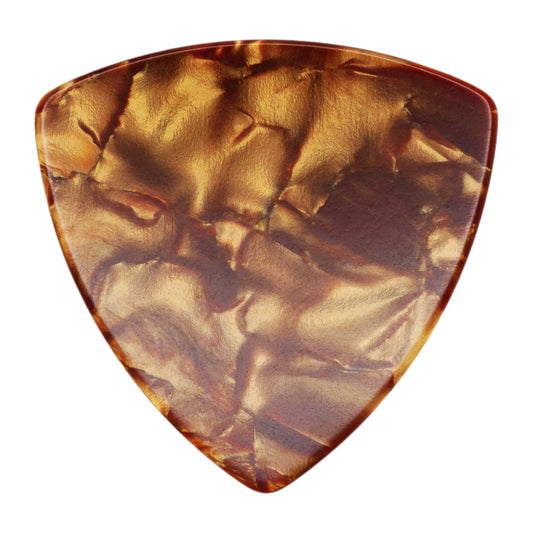 Celluloid Brown Pearl Guitar Or Bass Pick - 0.71 mm Medium Gauge - 346 Rounded Triangle Shape