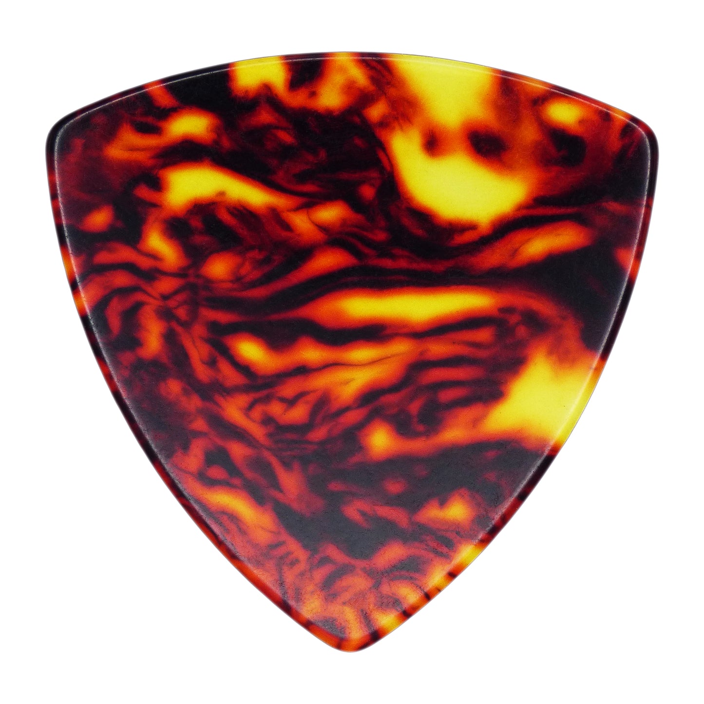 Celluloid Brown Tortoise Guitar Or Bass Pick - 0.46 mm Light Gauge - 346 Rounded Triangle Shape