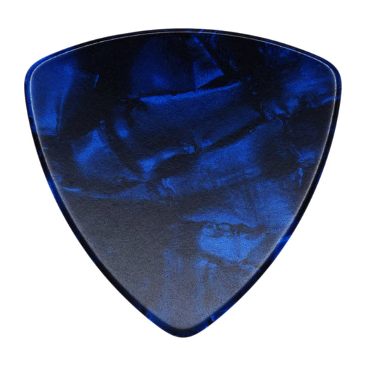 Celluloid Dark Blue Pearl Guitar Or Bass Pick - 0.71 mm Medium Gauge - 346 Rounded Triangle Shape