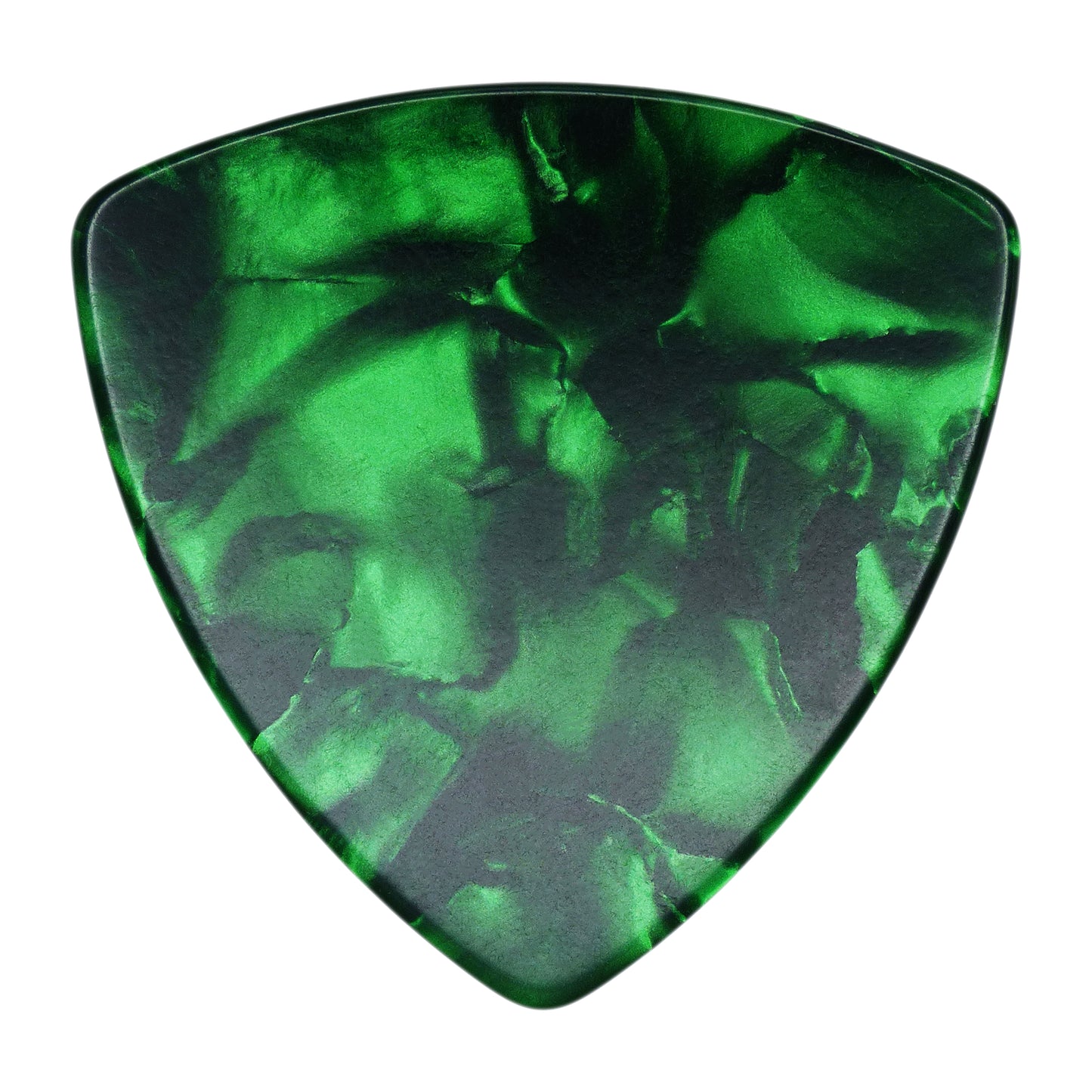 Celluloid Green Pearl Guitar Or Bass Pick - 0.71 mm Medium Gauge - 346 Rounded Triangle Shape