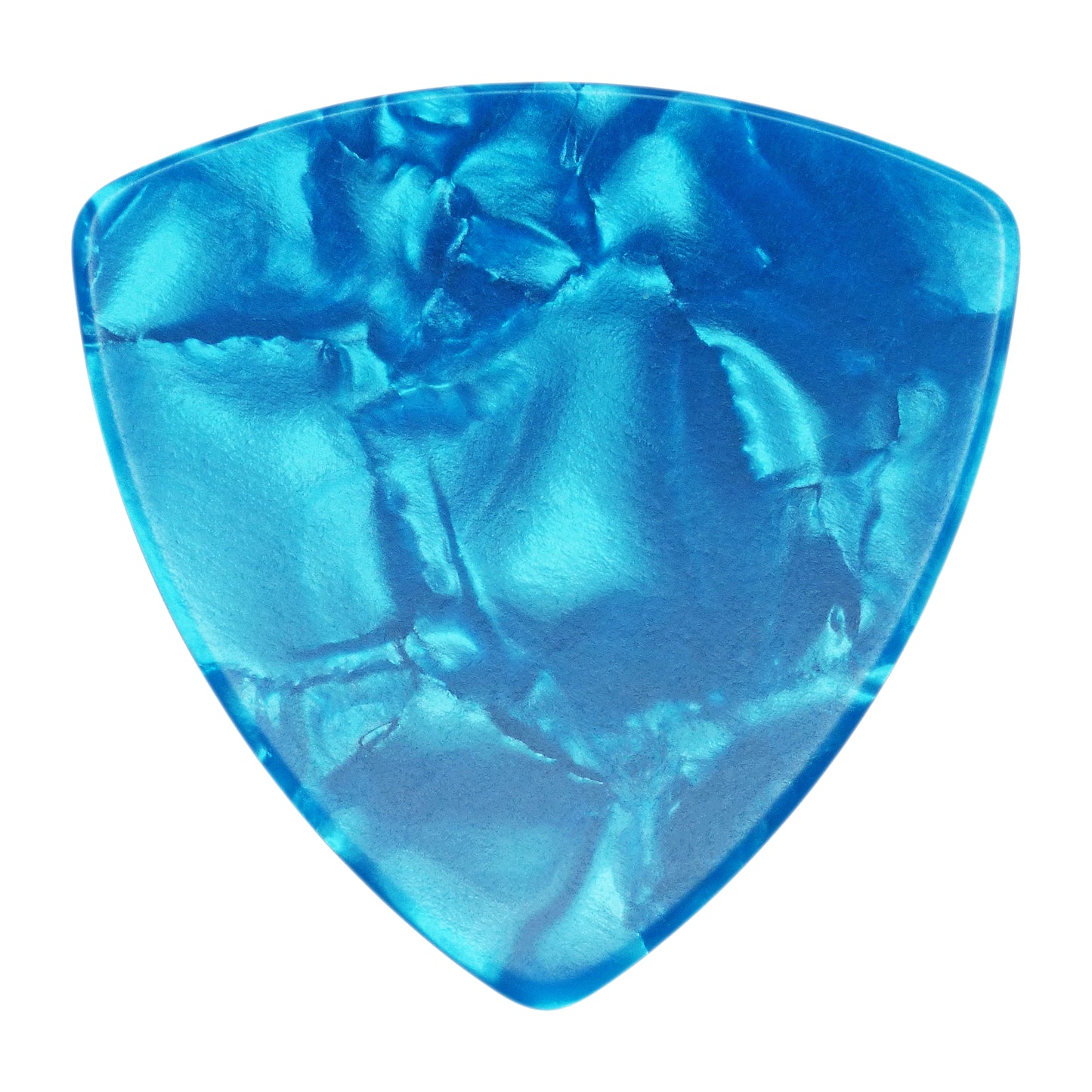 Celluloid Light Blue Pearl Guitar Or Bass Pick - 0.71 mm Medium Gauge - 346 Rounded Triangle Shape