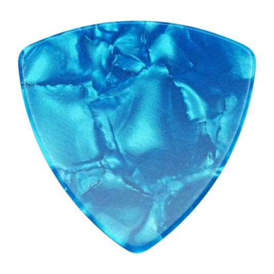 Celluloid Light Blue Pearl Guitar Or Bass Pick - 0.46 mm Light Gauge - 346 Rounded Triangle Shape