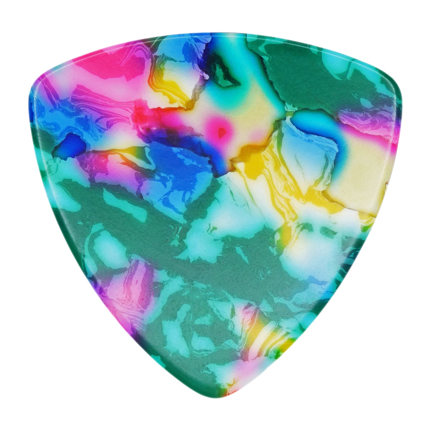 Celluloid Tie Dye Guitar Or Bass Pick - 0.71 mm Medium Gauge - 346 Rounded Triangle Shape