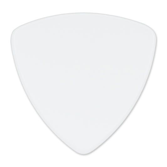 Celluloid White Guitar Or Bass Pick - 0.71 mm Medium Gauge - 346 Rounded Triangle Shape