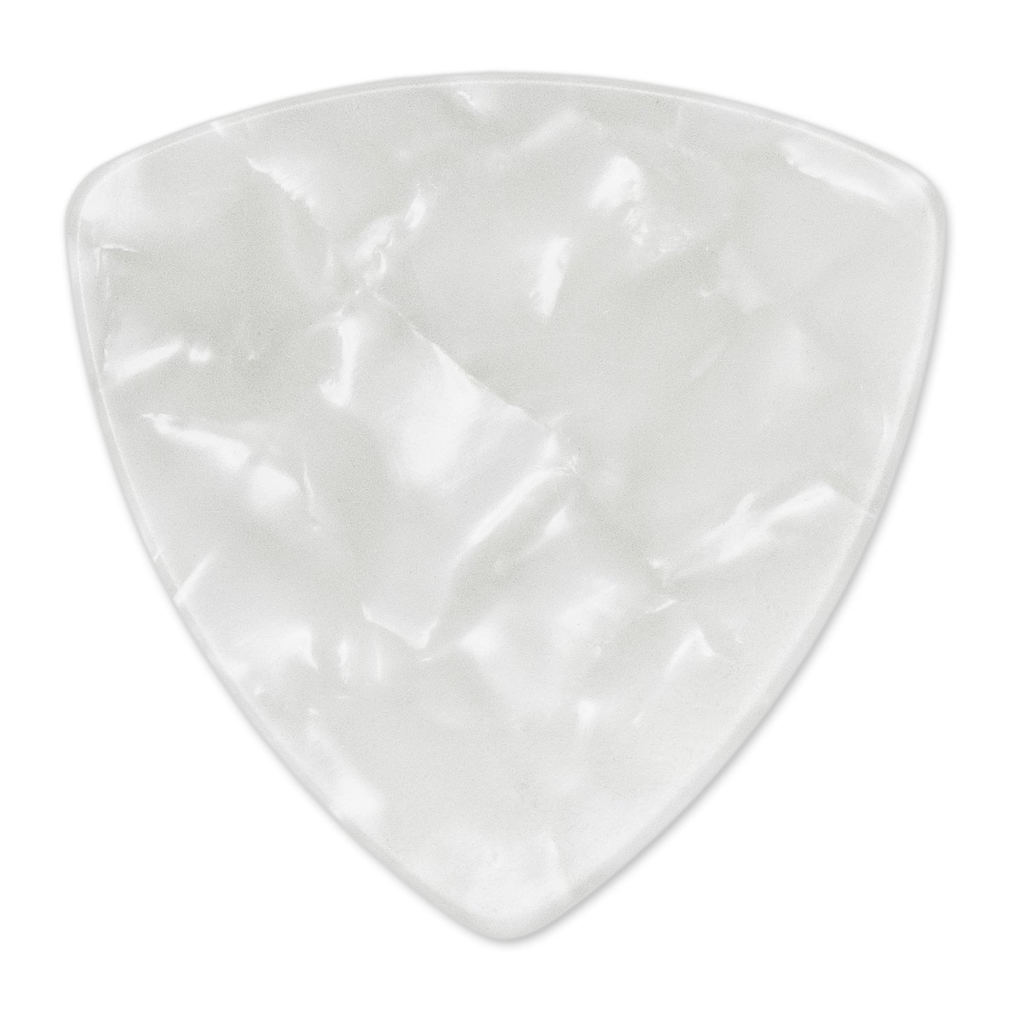 Celluloid White Pearl Guitar Or Bass Pick - 0.71 mm Medium Gauge - 346 Rounded Triangle Shape