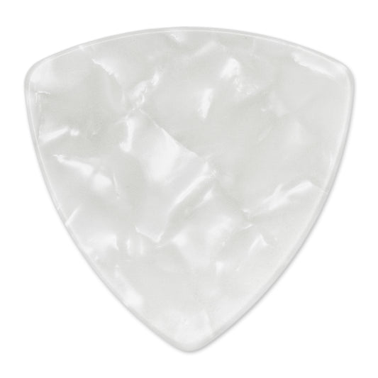 Celluloid White Pearl Guitar Or Bass Pick - 0.46 mm Light Gauge - 346 Rounded Triangle Shape